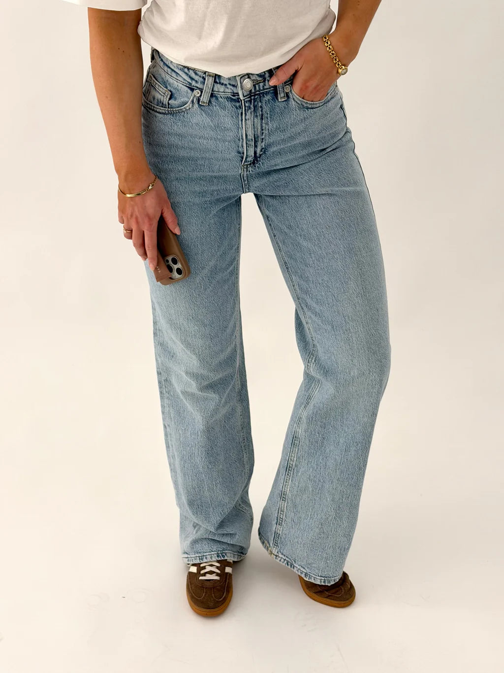 VMTESSA wide Jeans - Light Blue Denim